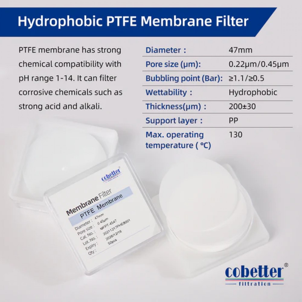 Filtros de Membrana de PTFE Hidrof&oacute;bico para Laborat&oacute;rio - Filtros de Disco