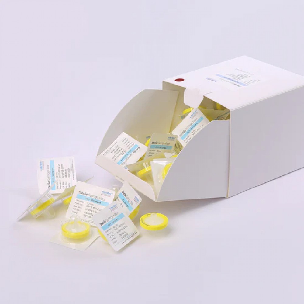 Filtros de seringa PES 0,45/0,8/1,2&mu;m est&eacute;reis, para clarifica&ccedil;&atilde;o