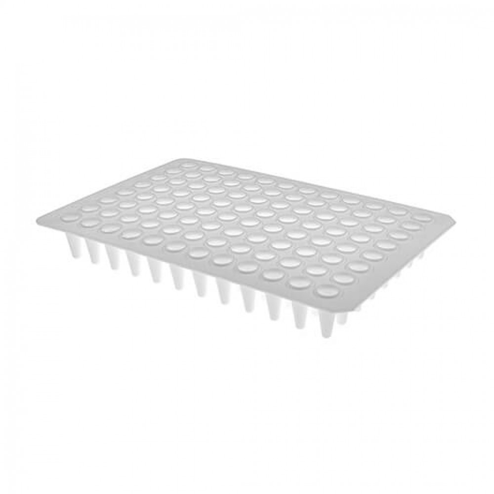 Placa de PCR branca de 100 uL de 96 po&ccedil;os sem borda, perfil baixo