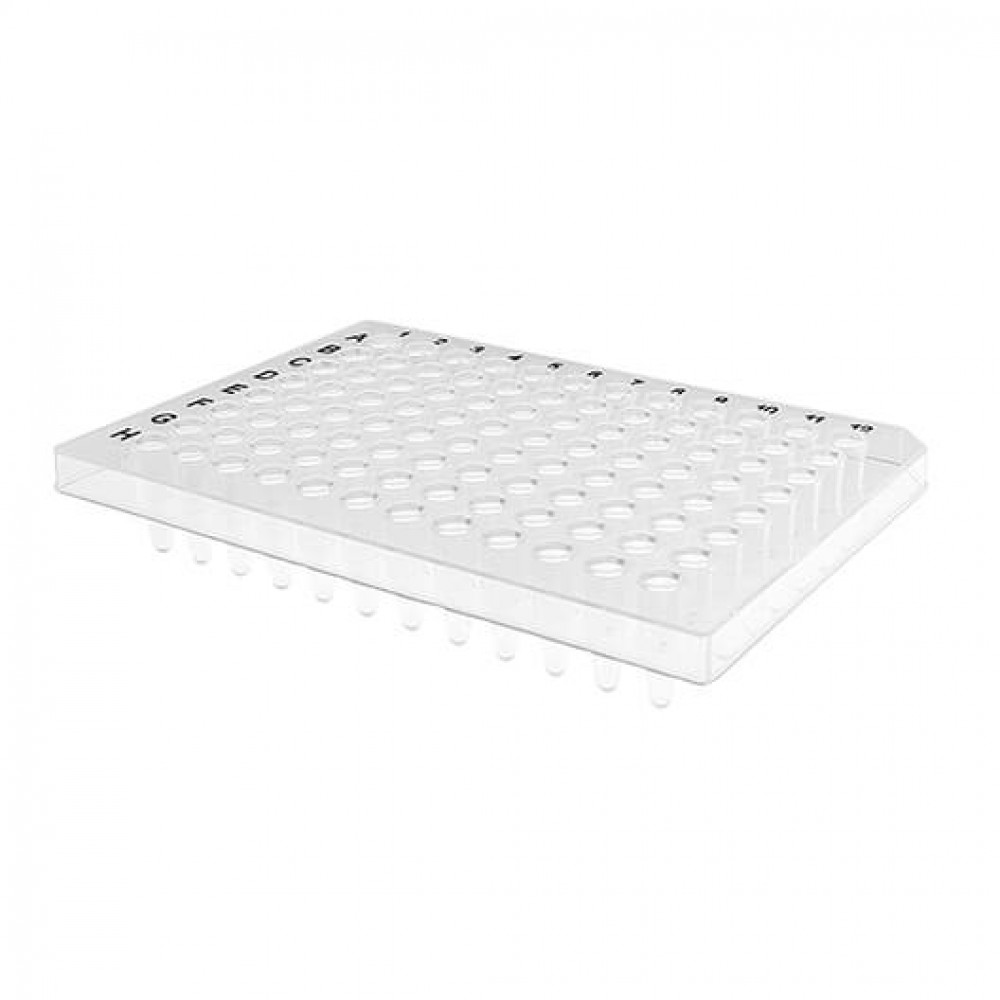 Placa de PCR de 96 po&ccedil;os de 200uL, meia borda.