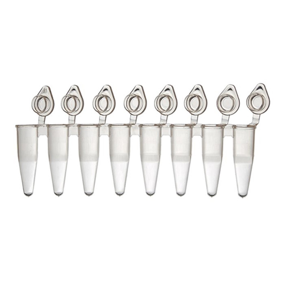 Strips para PCR com tampa reta individual acoplada 200 ul